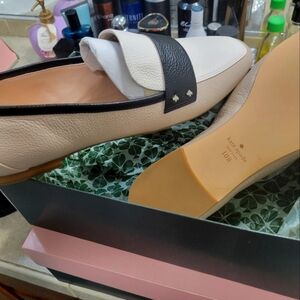 Kate Spade Black and Cream Women's Loafers